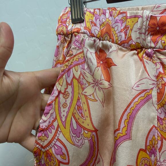 Zara The Sasha Floral Paisley Satin Pant Size M - Picture 4 of 8